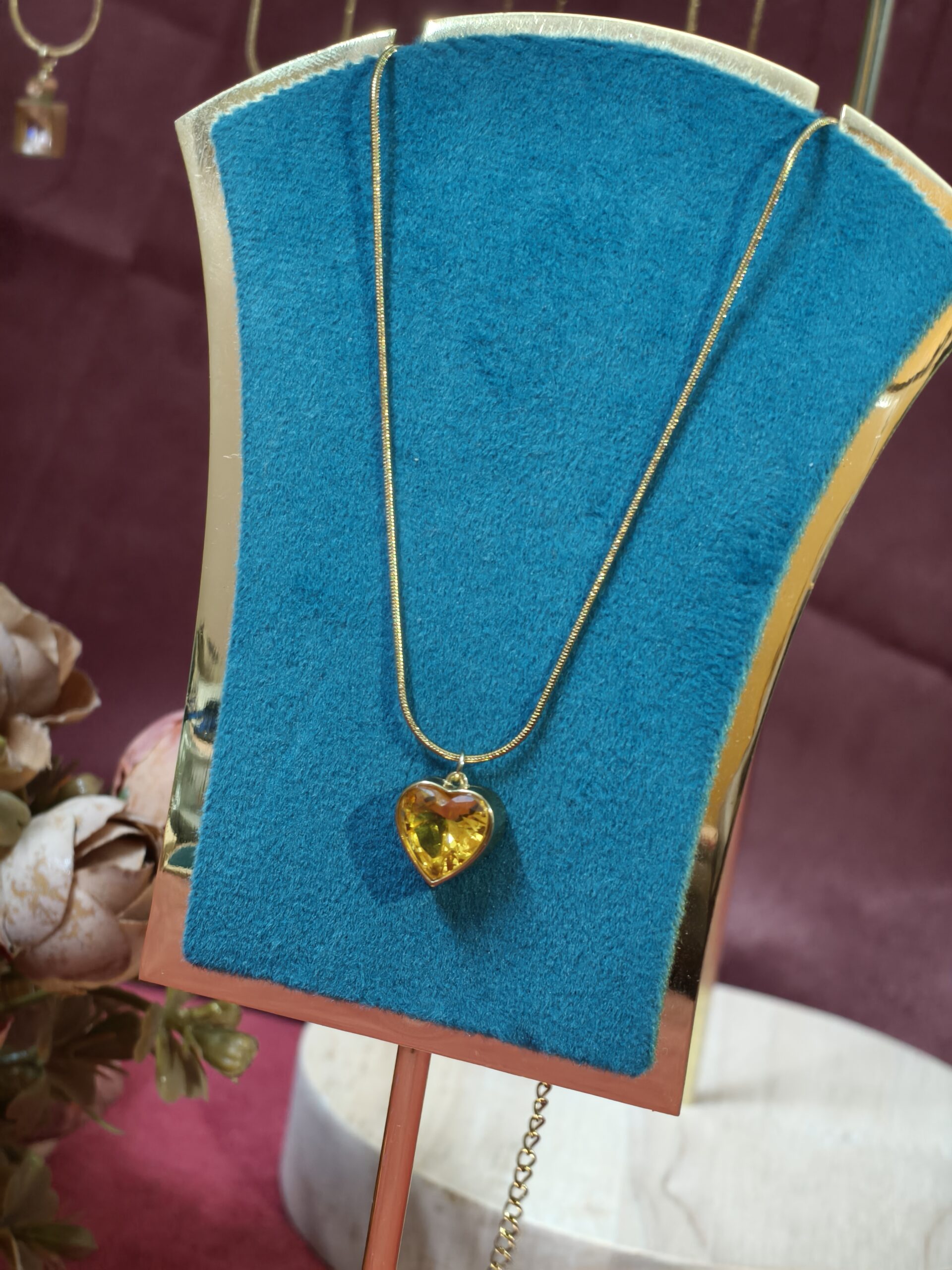 Golden Heart Pendant chain-159