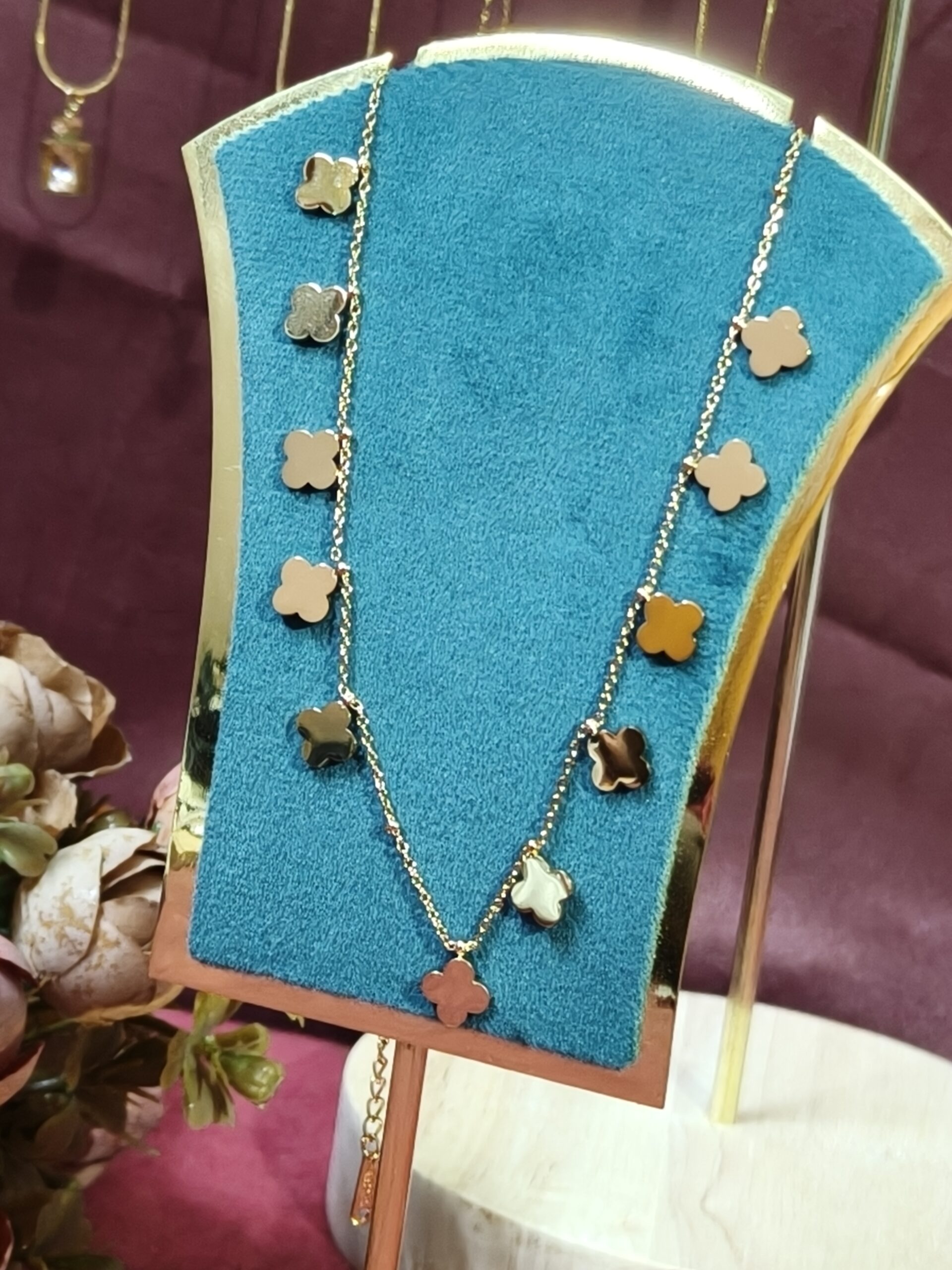 Lucky Clover Charm Necklace 159 - Image 3