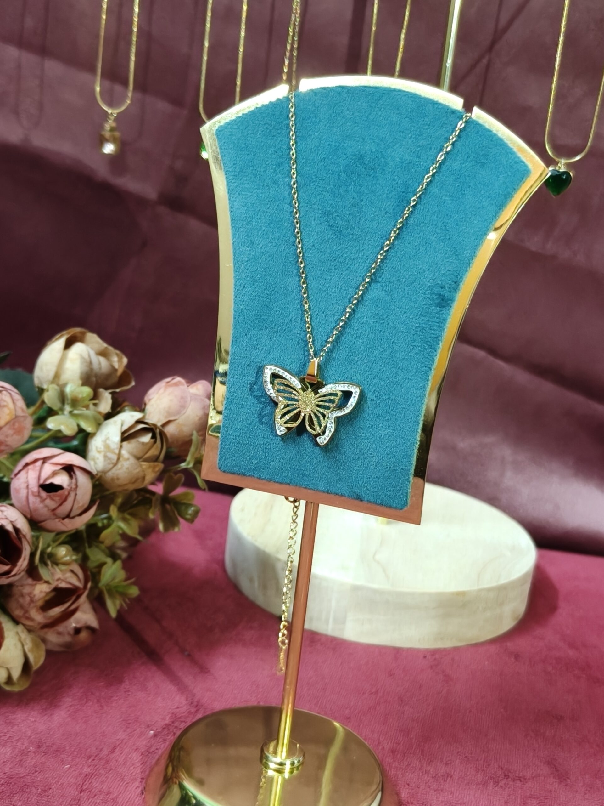 Butterfly Cristal Pendant Necklace -159 - Image 2