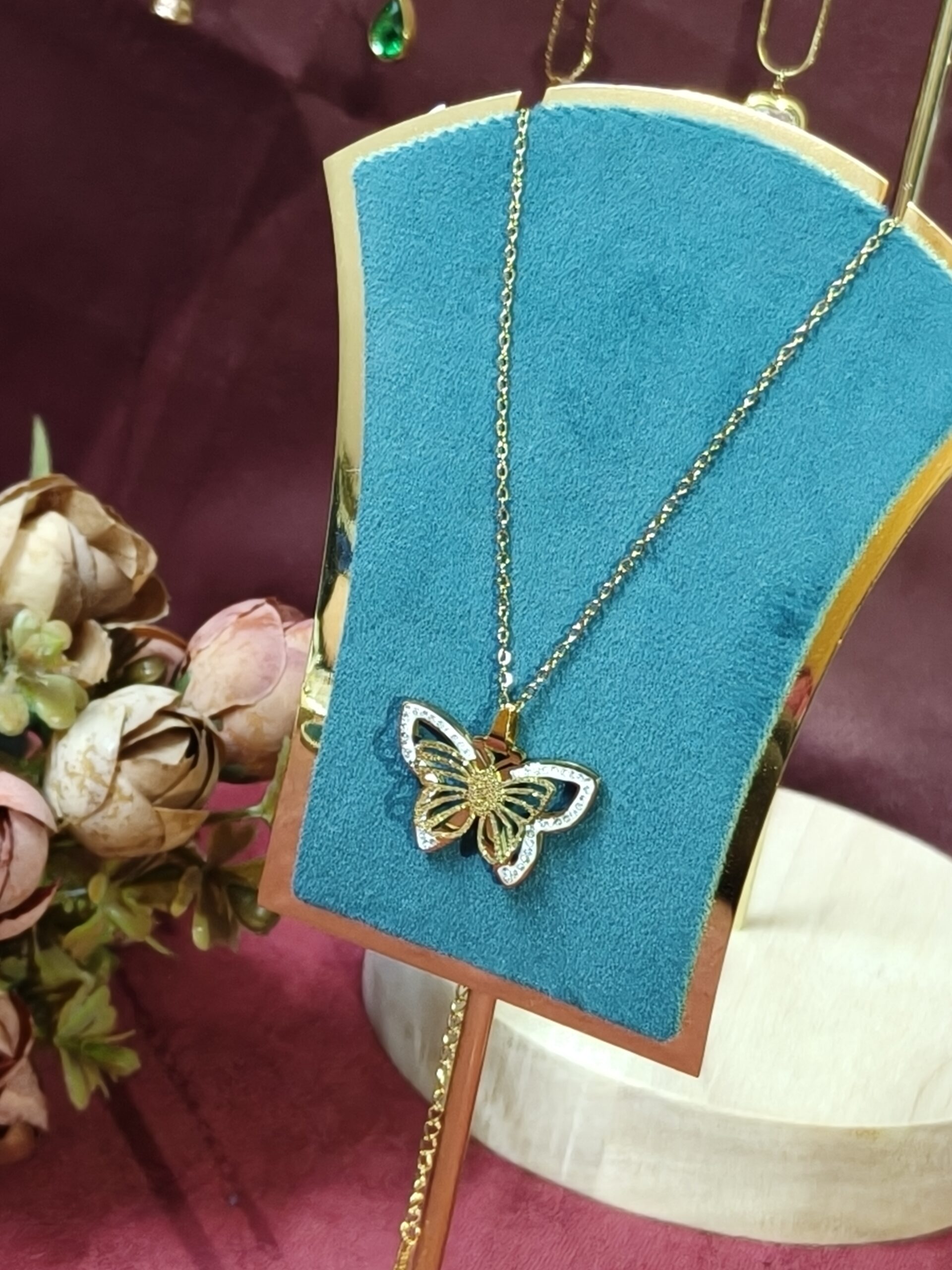 Butterfly Cristal Pendant Necklace -159 - Image 4