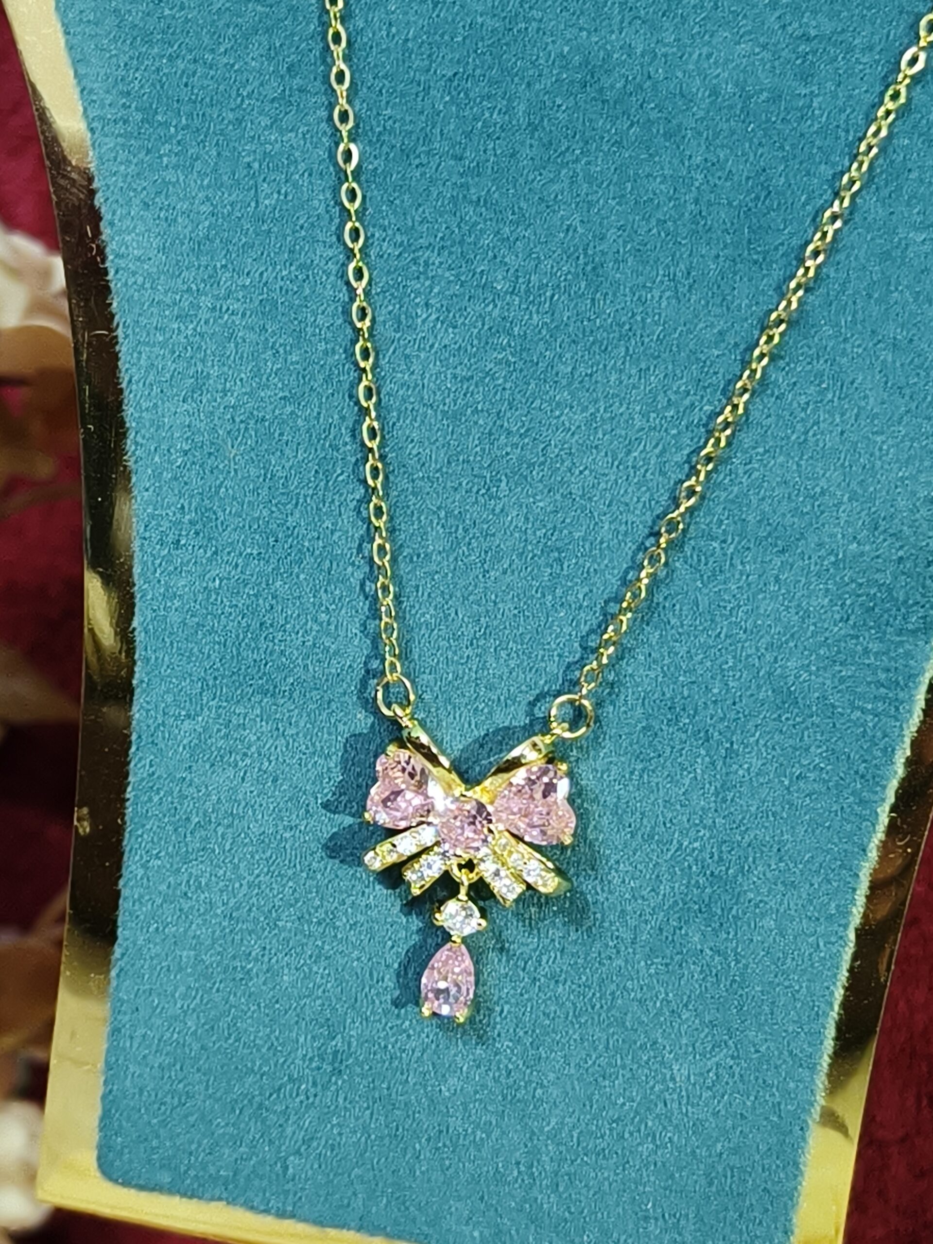 Blush Bow Dangle Pendant 199 - Image 3