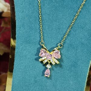 Blush Bow Dangle Pendant 199