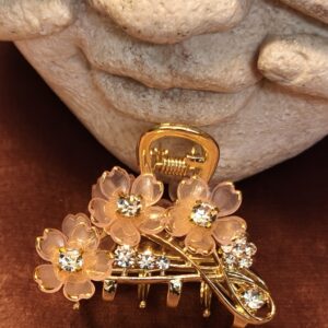Crystal Blossom Gold Claw Clip 120