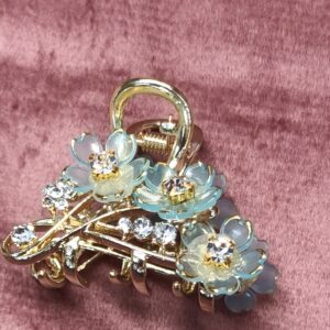 Crystal Blossom Blue Hair Claw 120