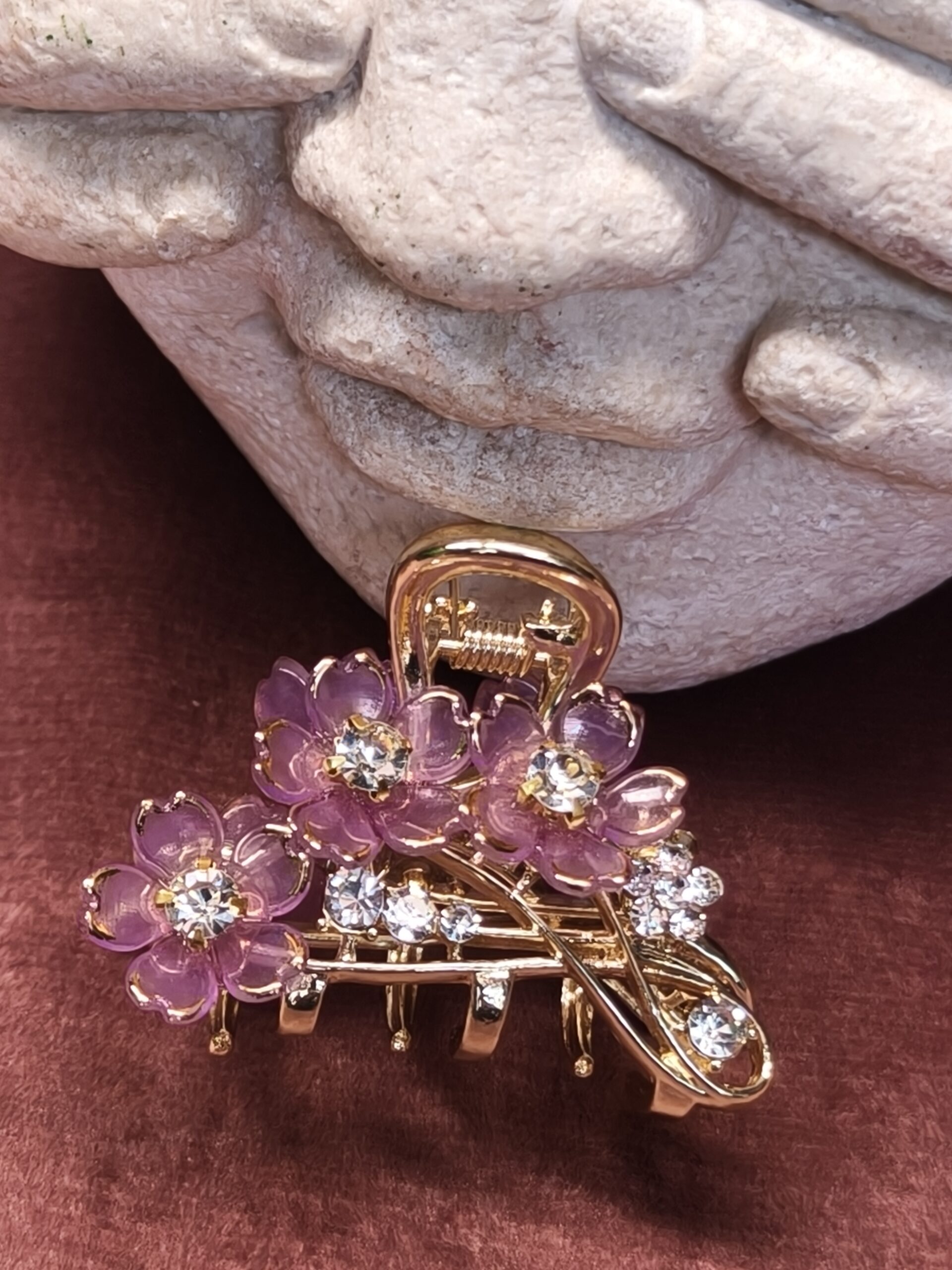Crystal Blossom Violet Hair Claw 120