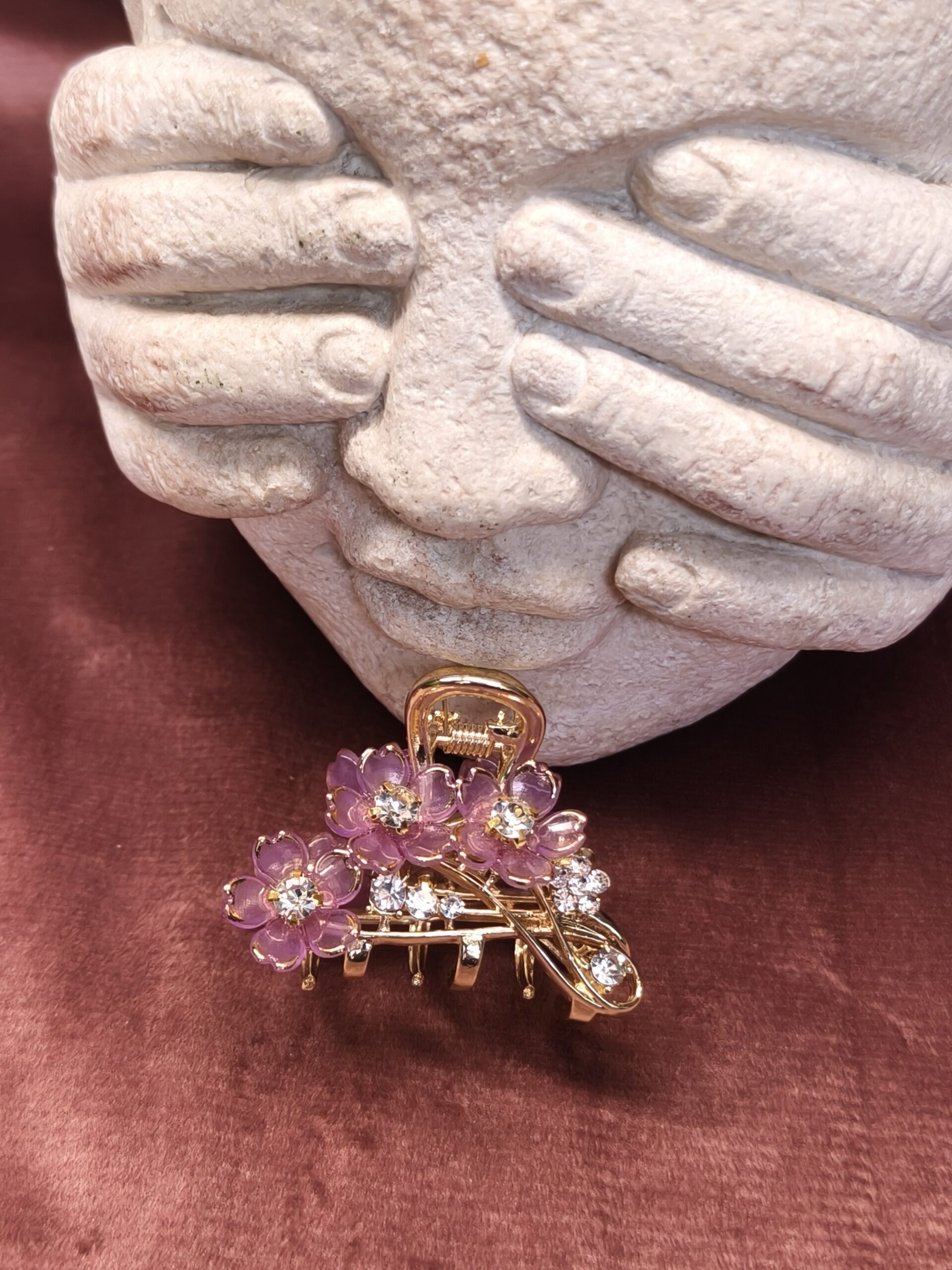 Crystal Blossom Violet Hair Claw 120 - Image 2