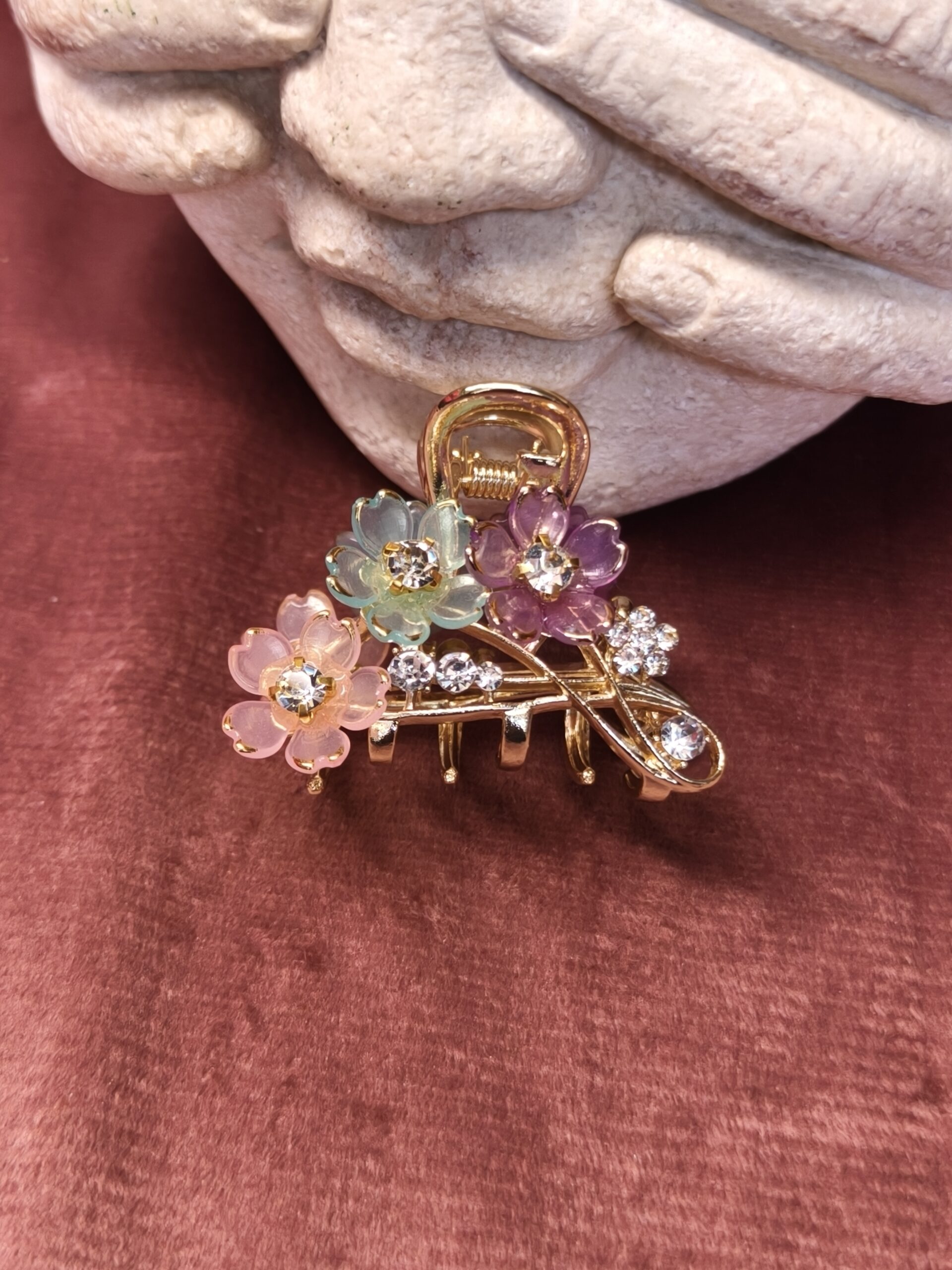 Crystal Blossom muti colour Hair Claw 120 - Image 2