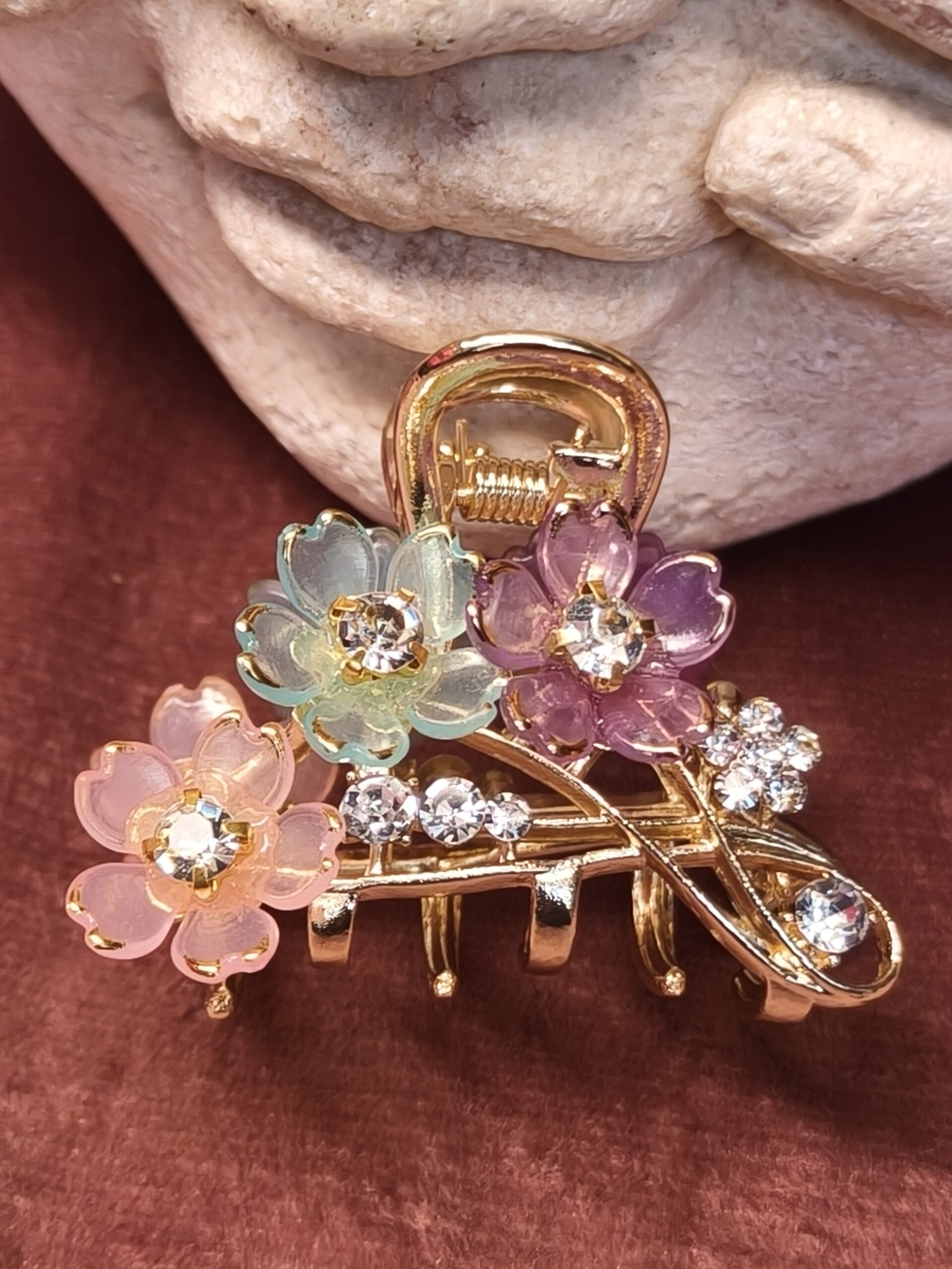 Crystal Blossom muti colour Hair Claw 120 - Image 3