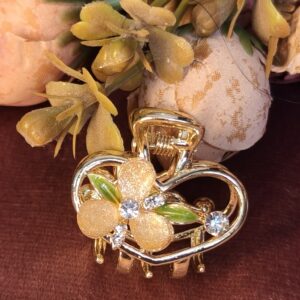 Golden Amber Heart Hair Claw 120