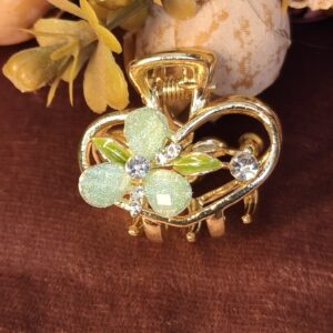 Mint Blossom Heart Hair Claw 120