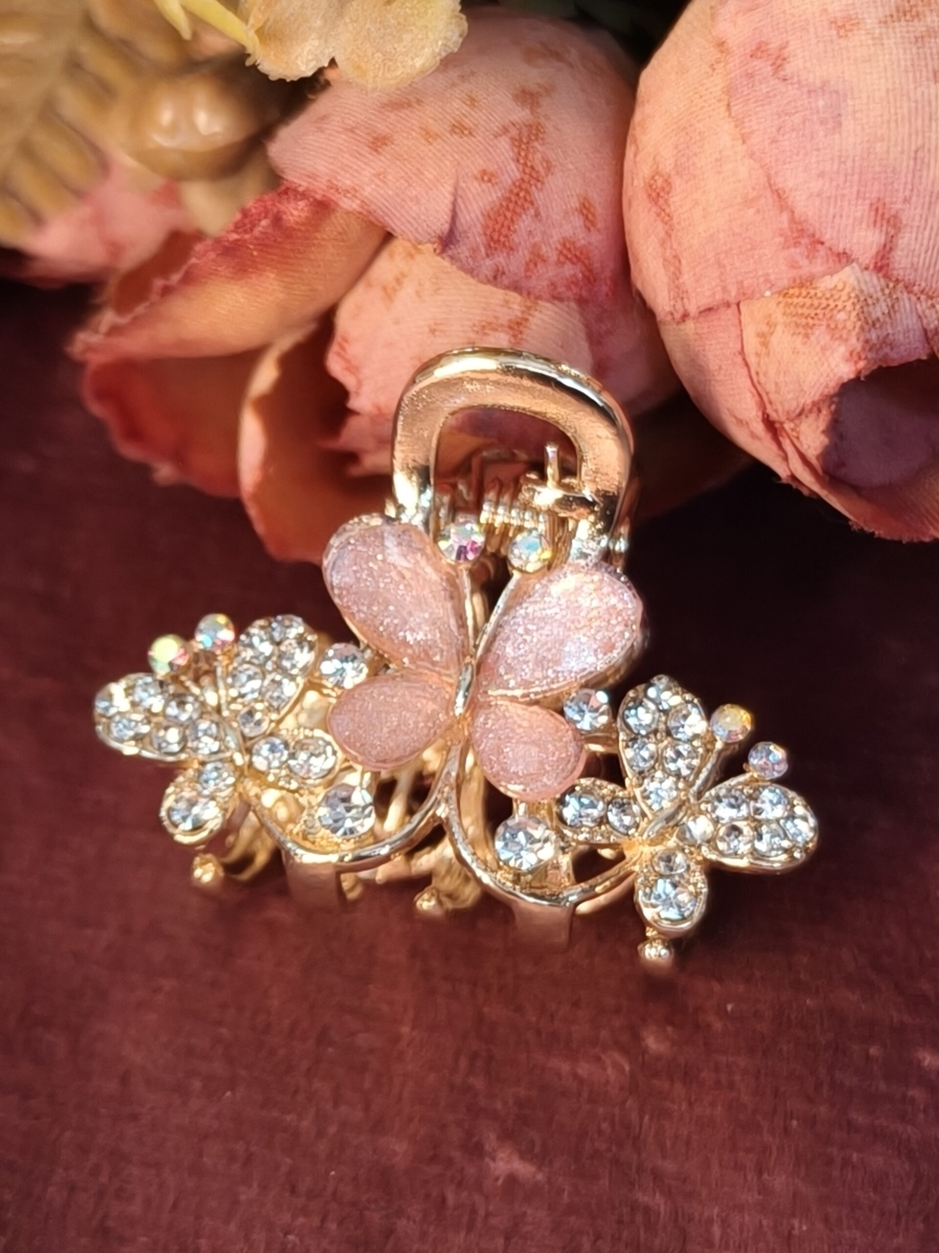 Pinky Crystal Butterfly Hair Claw 120