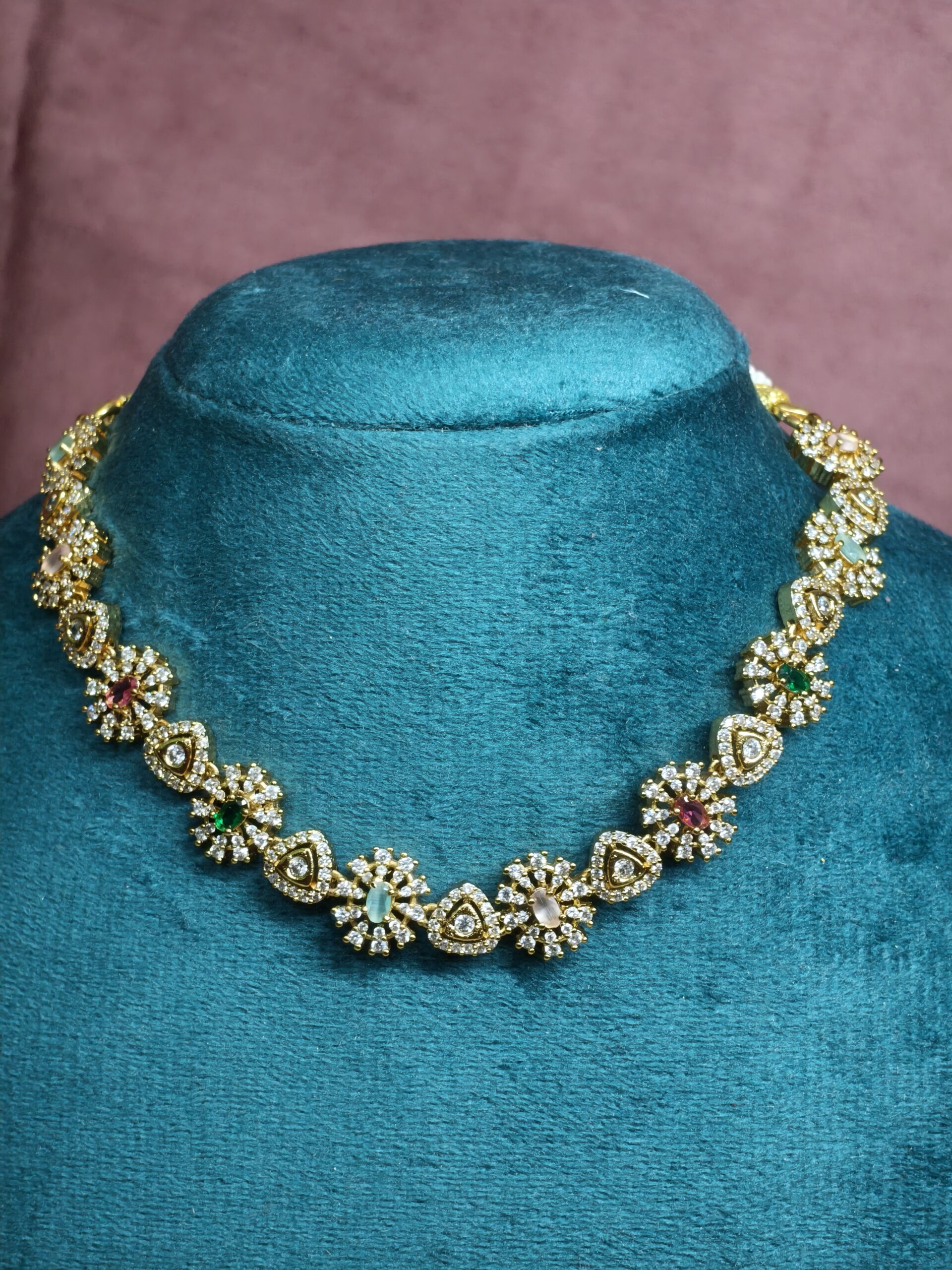 Radiant Floral Crystal Choker 699