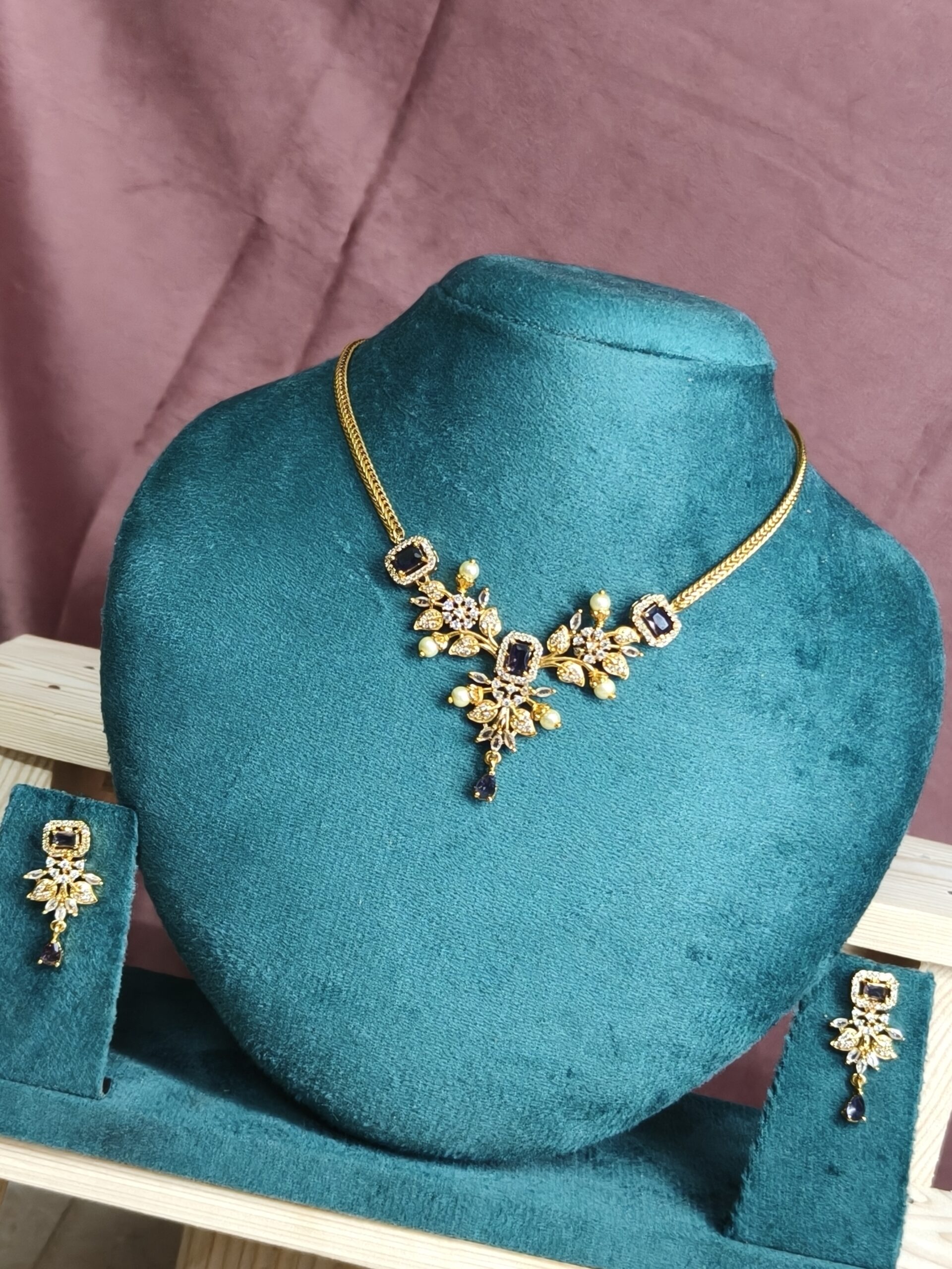 Midnight Sapphire Statment Necklace 599 - Image 3