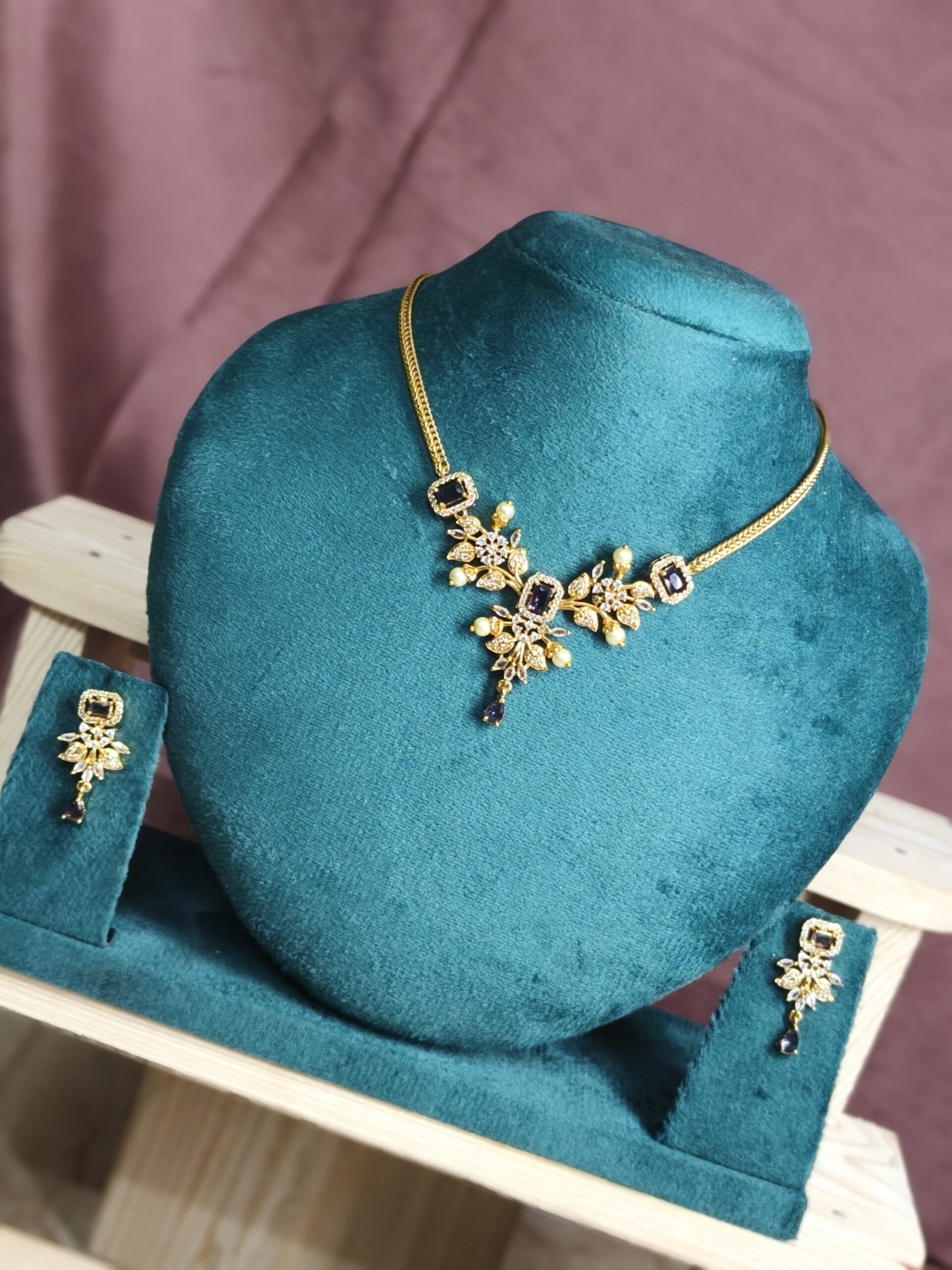 Midnight Sapphire Statment Necklace 599 - Image 2