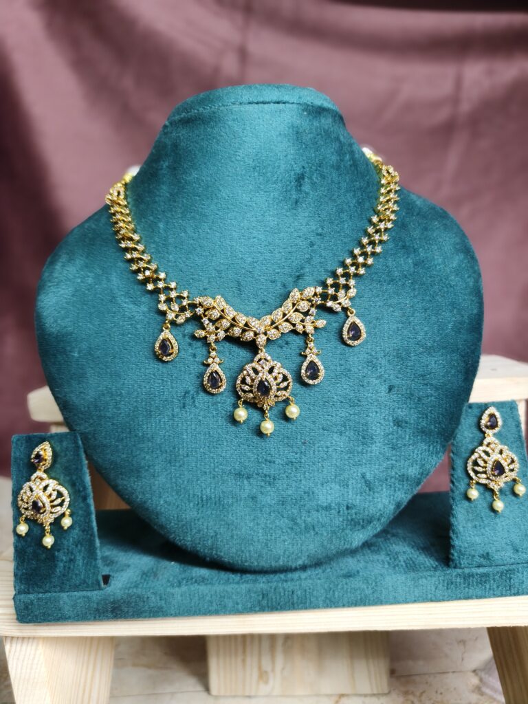 Imperial Amethyst Gold Necklace Set 899
