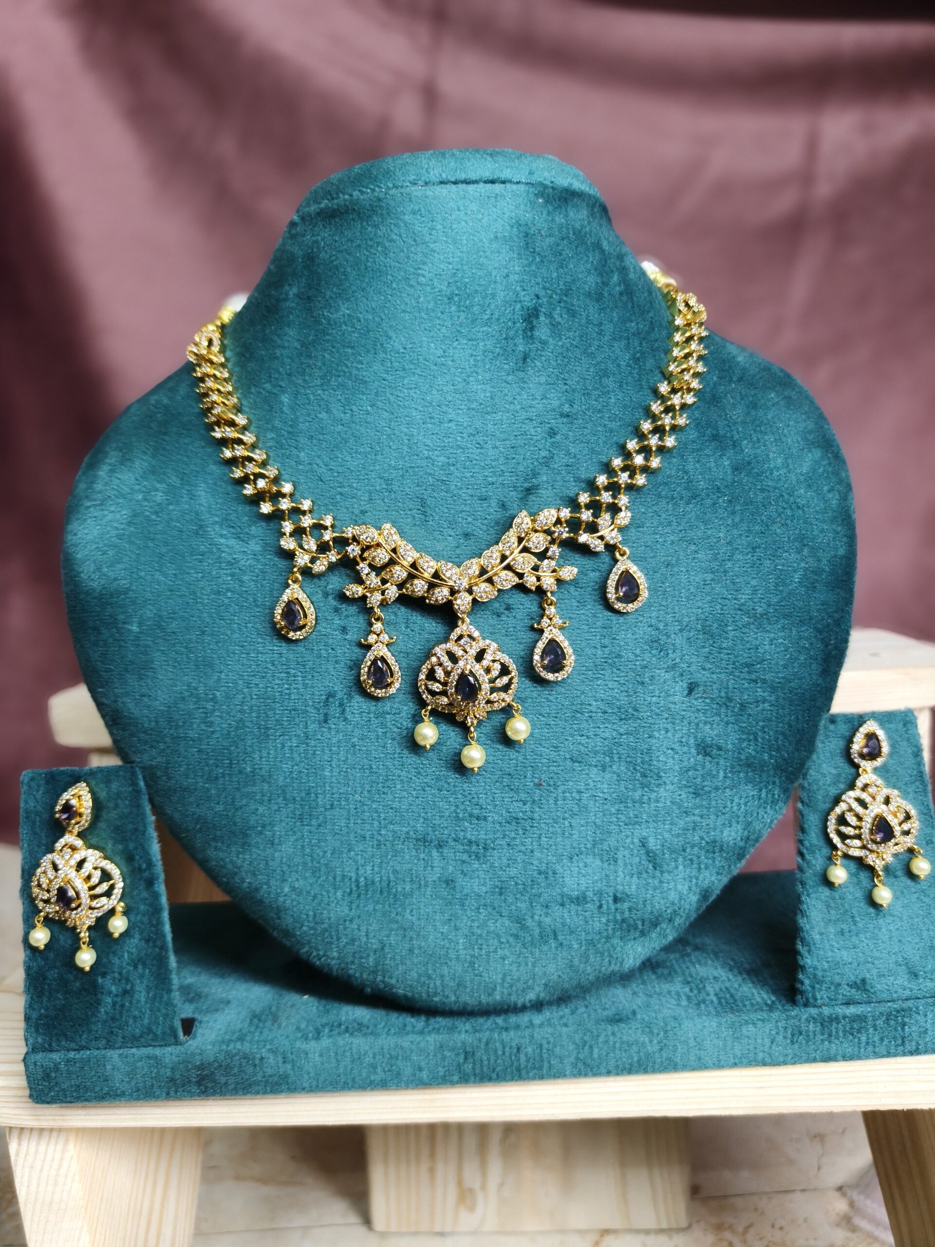 Imperial Amethyst Gold Necklace Set 899