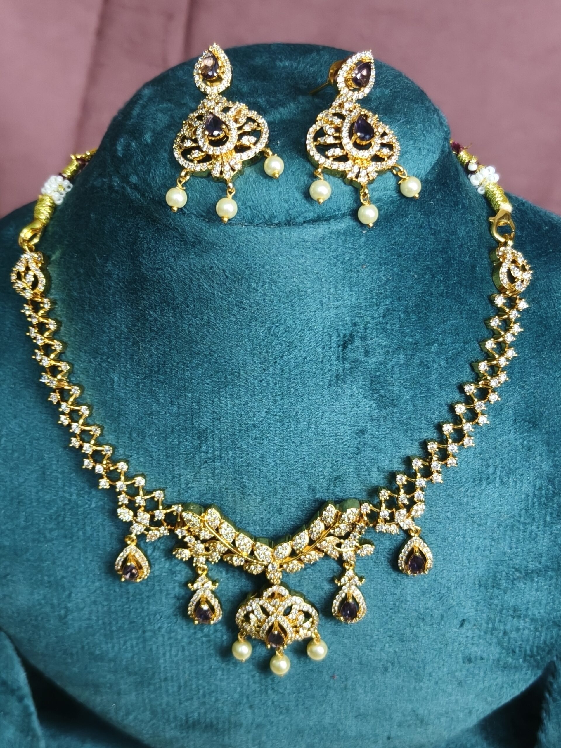 Imperial Amethyst Gold Necklace Set 899 - Image 3