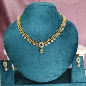Emerald Elegance Traditional Necklace Set 599