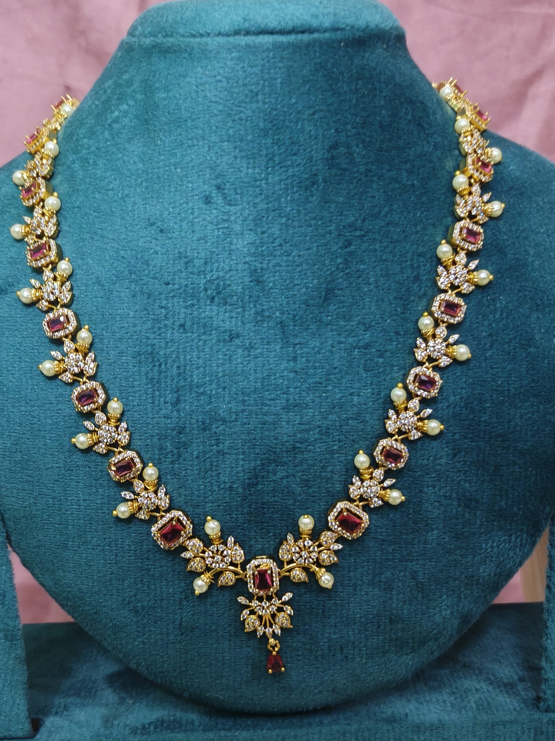Crimson Royalty Traditional Necklace 999 - Image 2