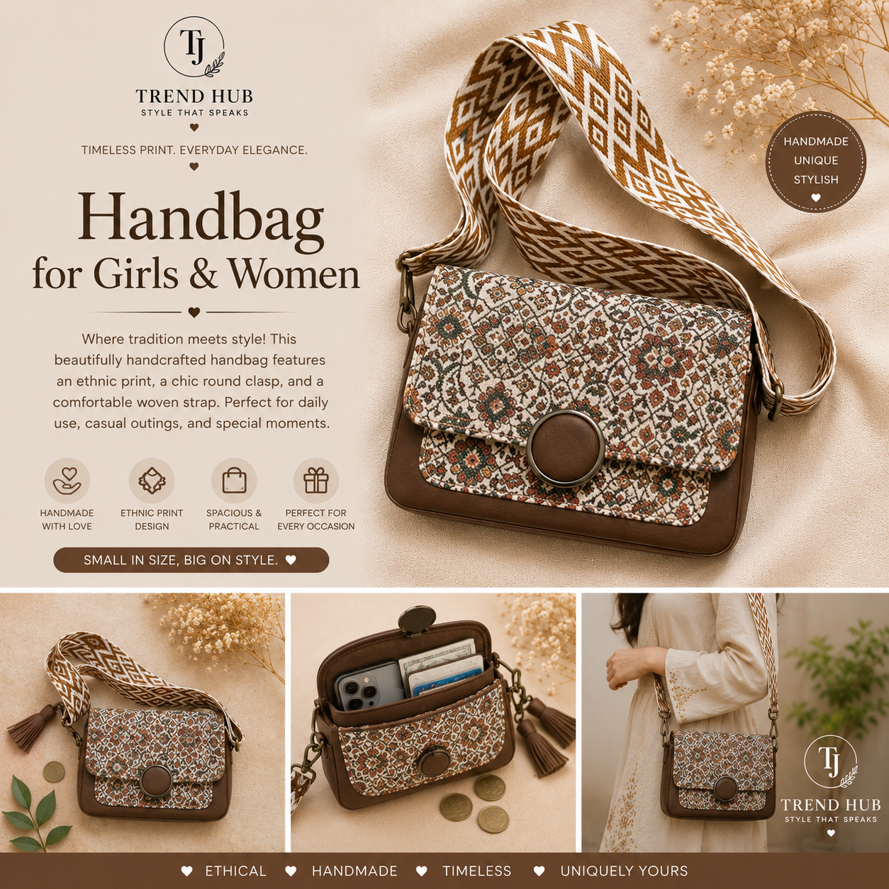 Bohemian crossbody bag 399